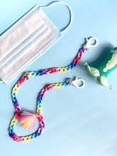 Load image into Gallery viewer, Kid’s Mask Chain - Multicoloured with shell charm