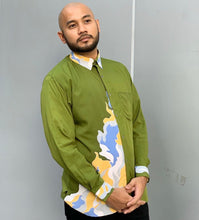 Load image into Gallery viewer, Long-sleeved batik shirt (green)