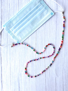 Beaded Mask/Glasses Chain (Multicolour - Pink)