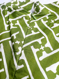 HUDA green and white cotton kaftan