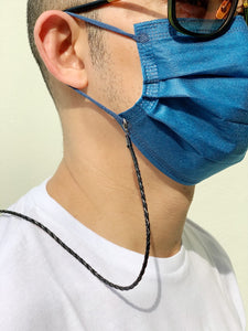 Braided Vegan Leather Mask Chain (Black)