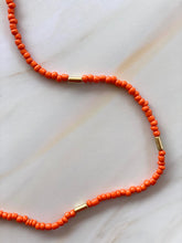 Load image into Gallery viewer, Beaded Orange &amp; Gold Mask/Glasses Chain