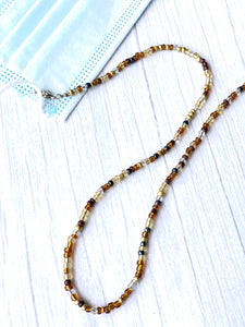 Beaded Mask/Glasses Chain (Brown)